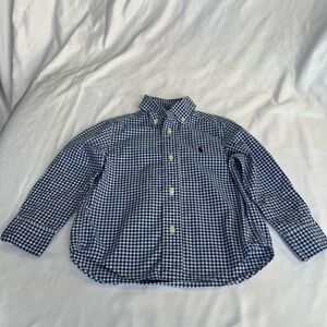 2t Ralph Lauren Blue Gingham Button-Down Shirt